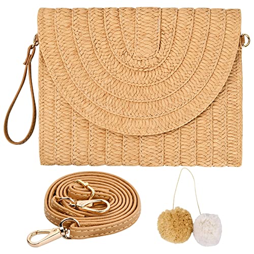 Kioiner Sac a Main Paille Femme, Sac Paille, Pochette Paille,