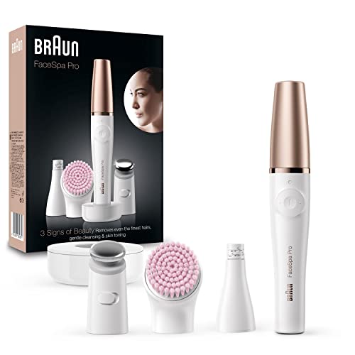 Braun FaceSpa Pro SE912 Épilateur Visage Beauté Tout-en-Un, Brosse Nettoyante