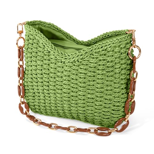 LYCHEON Sac à Main en Paille Tissée, Sacs à Bandoulière