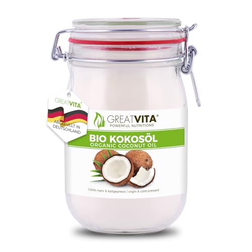 MeaVita Huile de Noix de Coco Biologique/Vierge/Pressée à Froid dans