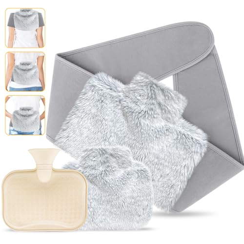Bouillotte Eau Chaude avec Ceinture et Housse Douce, Bouillote Chauffant