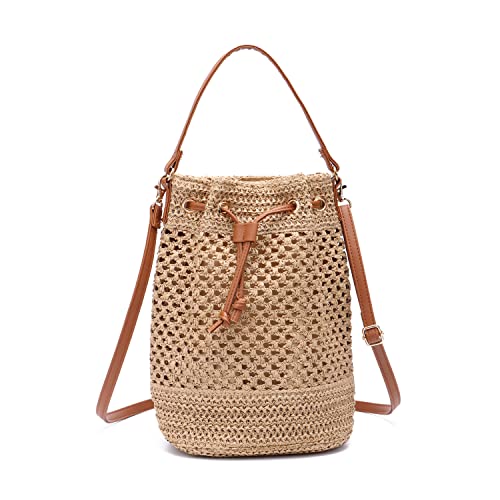 EVEOUT Sacs bandoulière Rétro Tissés Paille Femme Été Style bohème