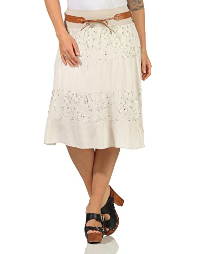 Moda Italy Mesdames jupe midi d'été jupe coton longueur genou