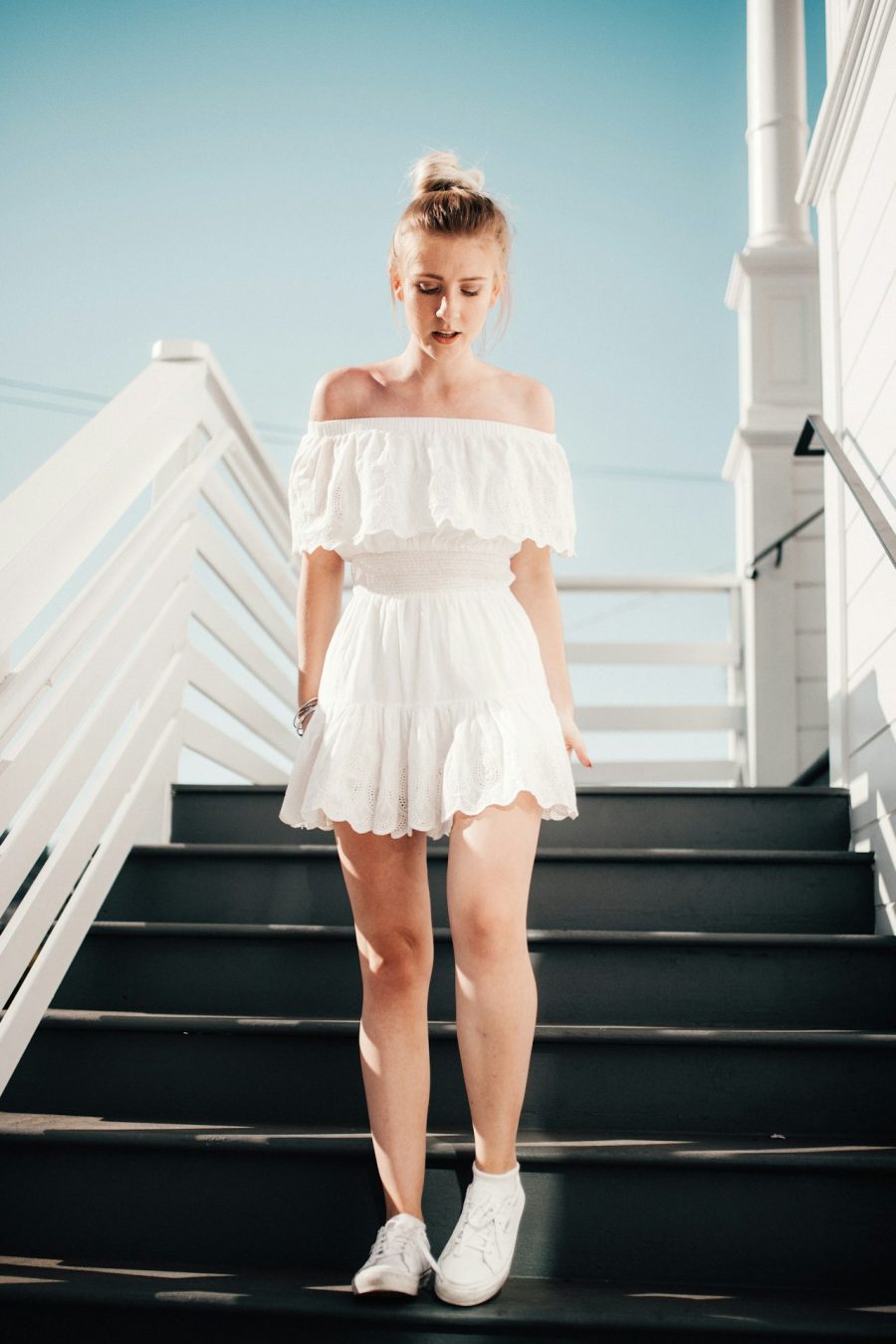 robe mini blanche dentelle